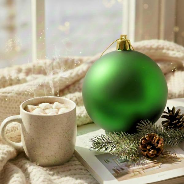 2cm Dark Green Matte Christmas Bauble for Festive Tree and Home Decoration image 9