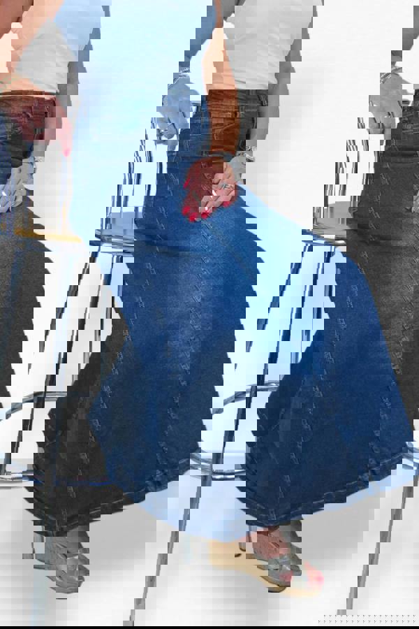 Paulo Due Women's Flared Denim Maxi Skirt