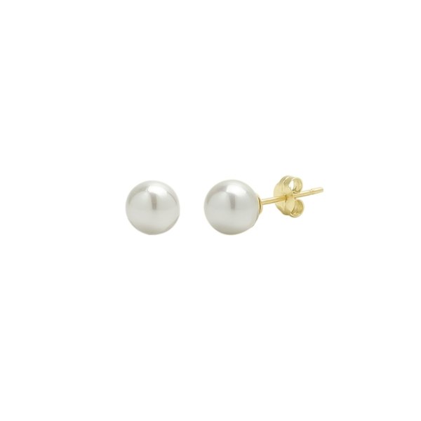Spero London 9ct Solid Gold Pearl Stud Earrings