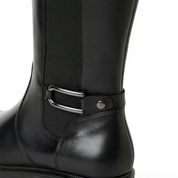 Tamaris Women’s Black Leather Knee High Platform Heel Long Boots - 25609-47