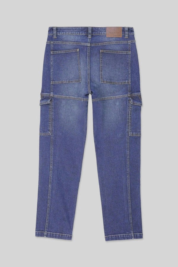 ENORSIA Mens Blue Regular Fit Utility Jeans