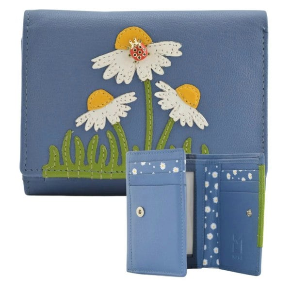 Mala Leather Peony Summer Garden & Ladybird Trifold Purse