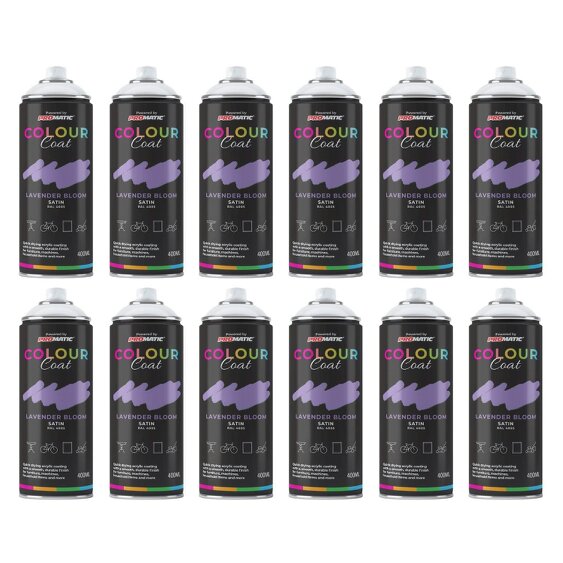 Colour Coat 12X Lavender Bloom RAL 4005 Satin Spray Paint 400ml
