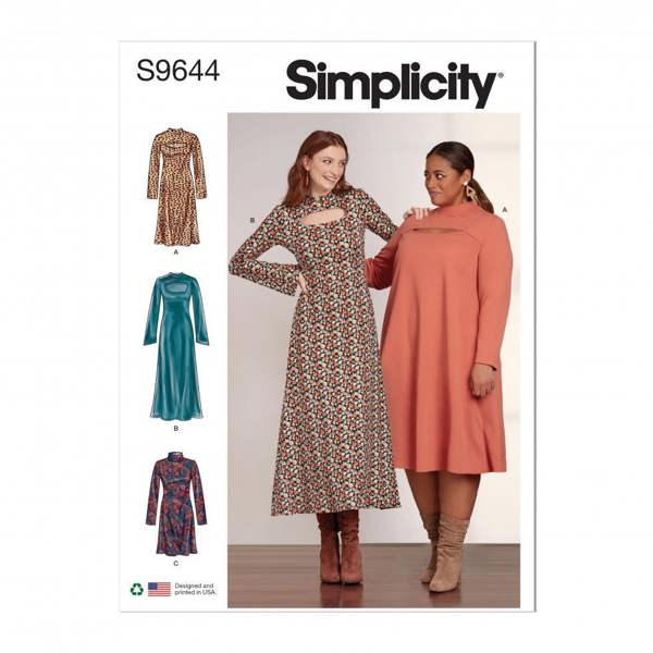 Simplicity Sewing Pattern 9644, Dresses for Women, AA (10-12-14-16-18) - Intermediate