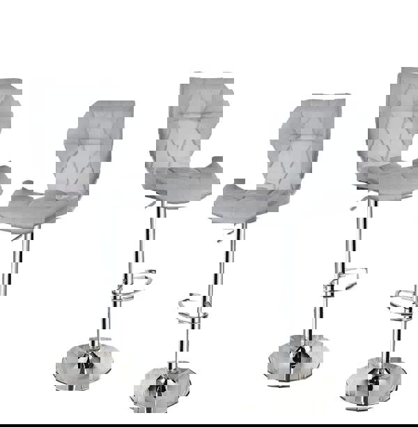 Modcraft Set of 2 Adjustable Swivel Bar Stools with Backrest Gas Lift Kitchen Breakfast Chairs