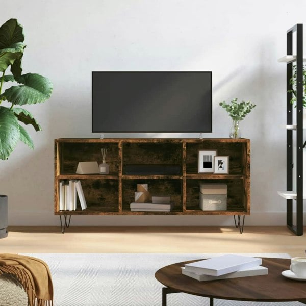 Berkfield TV Cabinet Smoked Oak 103.5x30x50 cm Engineered Wood