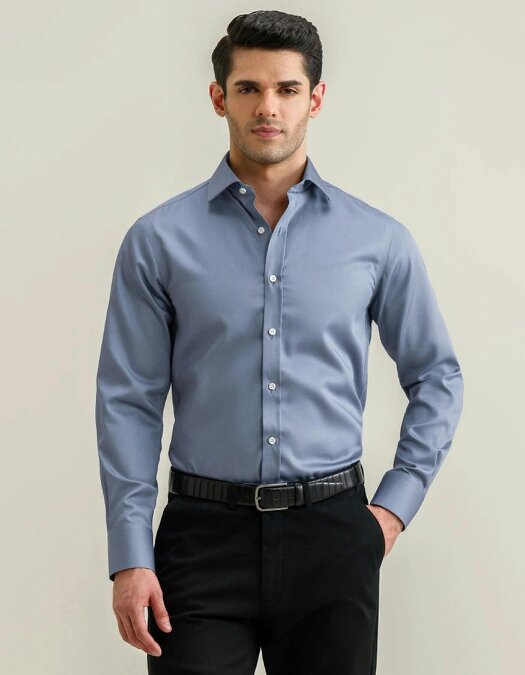 Men's Plain Smart Fit Formal Shirt - Grey