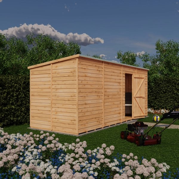 Shire Overlap 16x6 single door pent shed no windows