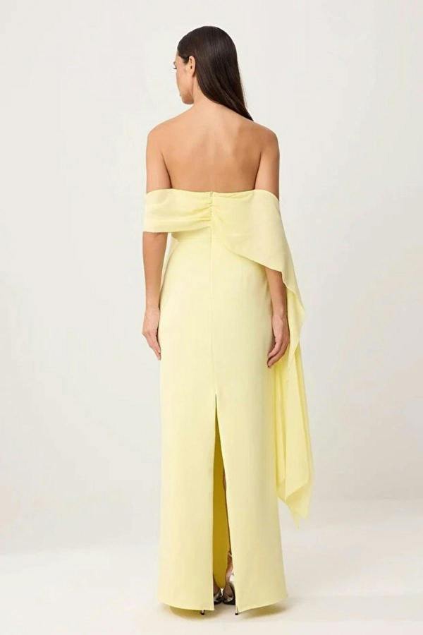 Carmen Neckline Long Evening Gown