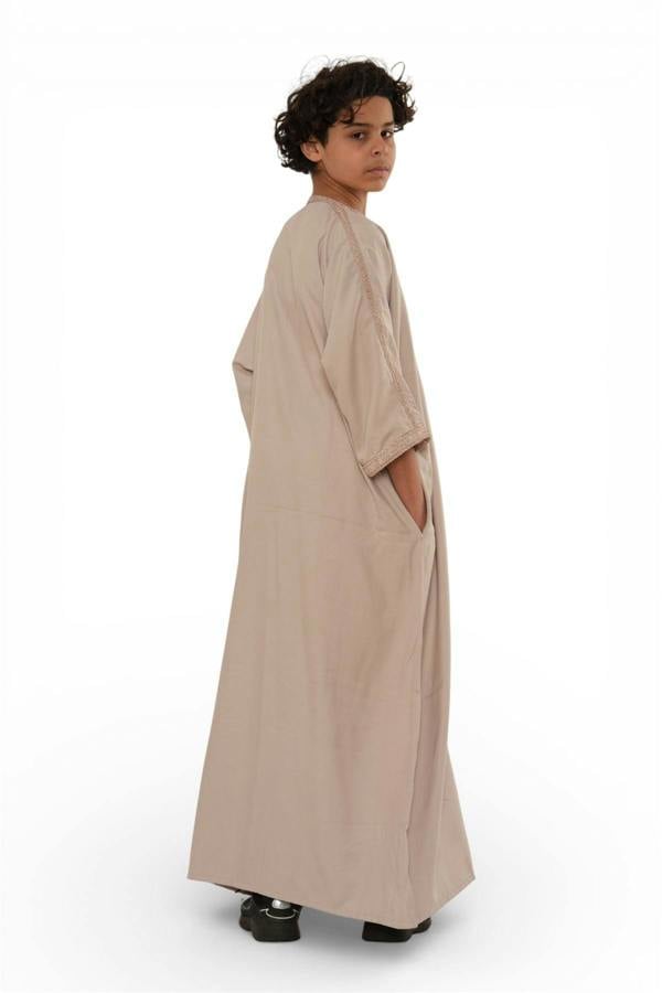 Infinity Leather Kids Boys Moroccan Thobe Robe Djellaba Gandoura Eid Jubba- K-HM66
