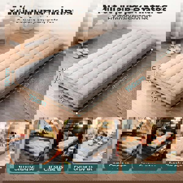 Lavio Folding Floor Mattress Bed Topper Single 10cm Roll Up for Caravan Camper