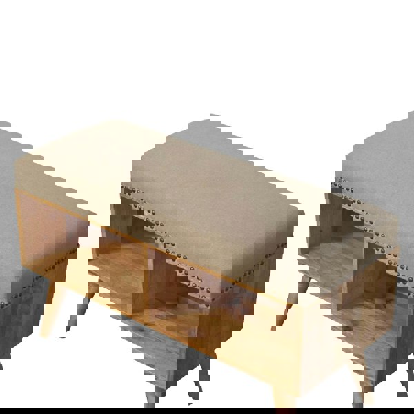 Artisan Furniture Solid Wood Studded Linen Open Bench