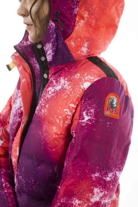 Parajumpers Berry Snow Print Down Jacket - Purple