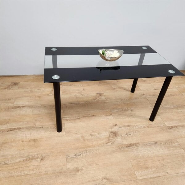 Kosy Koala Dining Table Clear Glass Kitchen Place for 6 Seats, Dining Table Only (Clear H 75 x L 140 x W 80 cm)