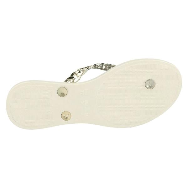 Savannah Ladies Savannah Toe Post Sandals With Upper Detailing