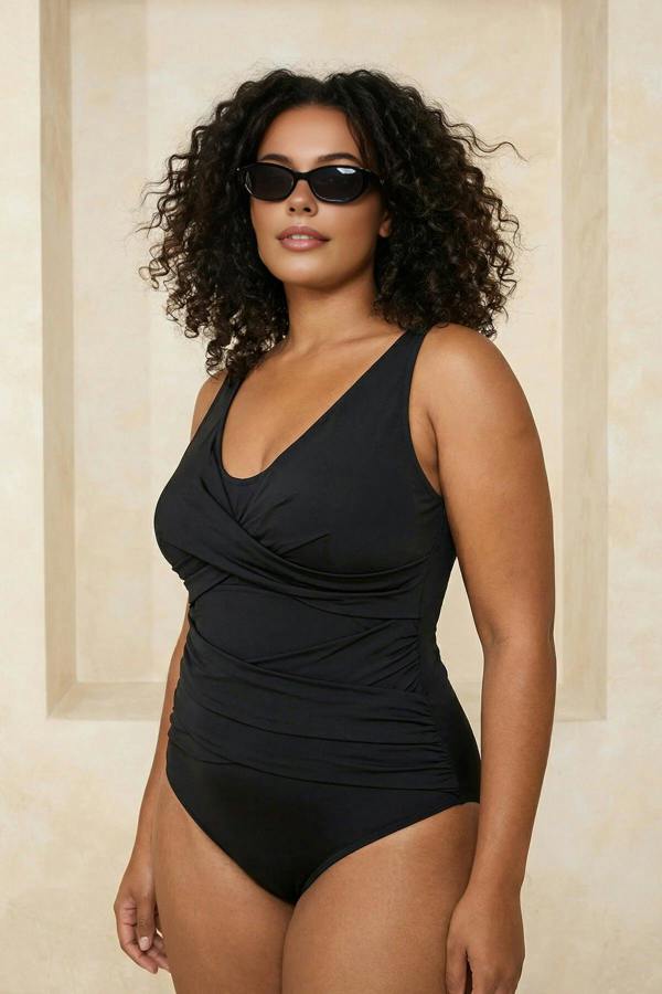 WOVCOR Slimming and Shaping Swimsuit with Wrap Detail