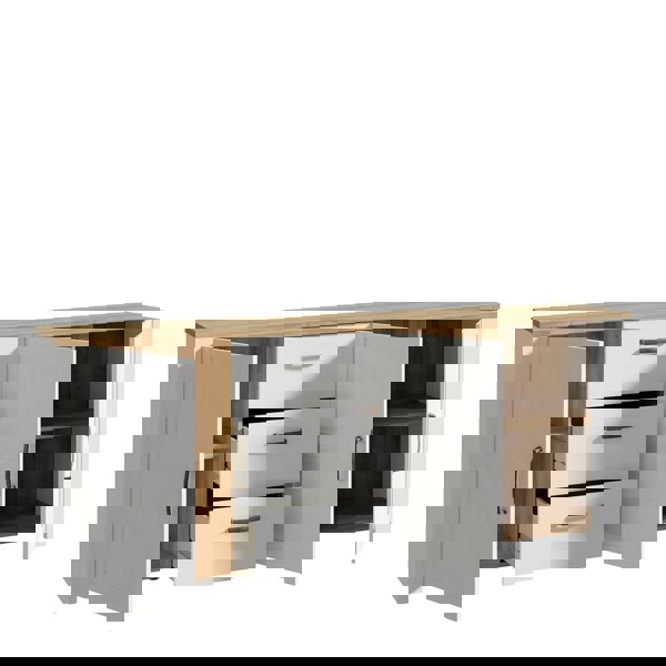 Furniture To Go Bohol Large Sideboard in Riviera Oak/White