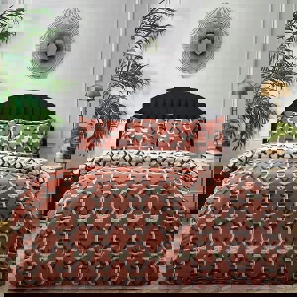 Furn Avalon Geometric Duvet Cover Set - Brick