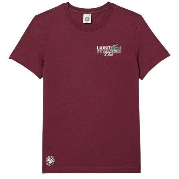 Lacoste Mens Roland Garro Edition Cotton Tennis T-Shirt - Red