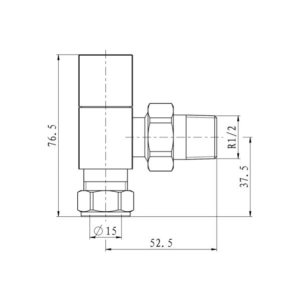 Flode Angled Square Manual Radiator Valve Pack | 15mm x 1/2″ | Chrome