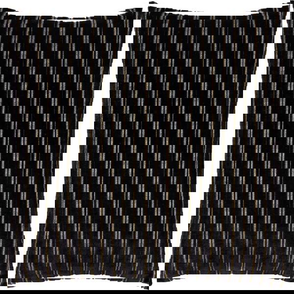 Paoletti Savoy Velvet Stripe Cushion Cover - Black