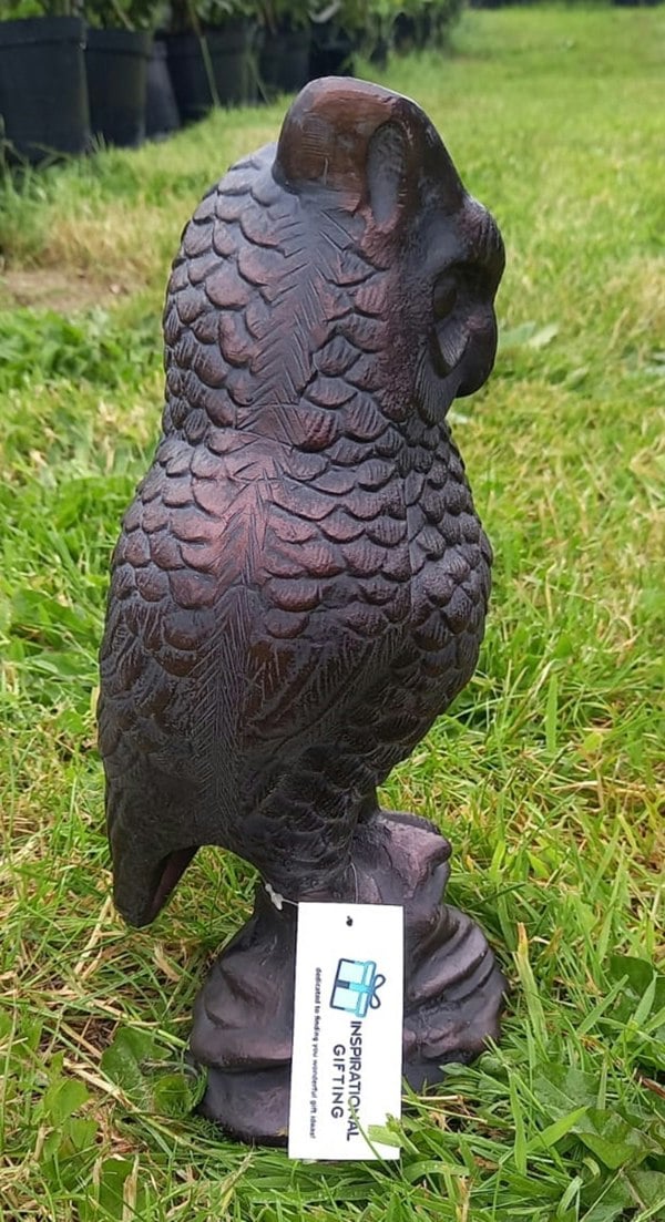 Inspirational Gifting Long Eared Owl Sculpture Ornament made from Cast Iron