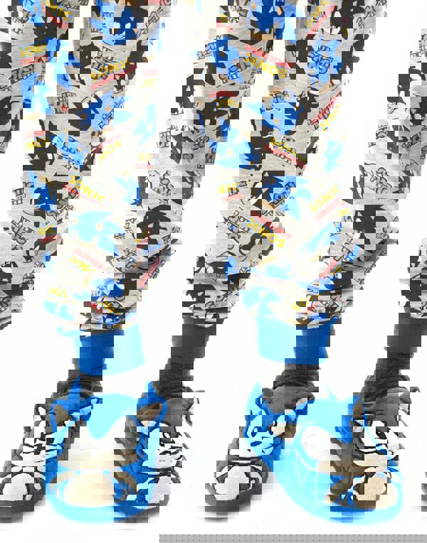 Sonic the Hedgehog Boys Blue 3D Slippers