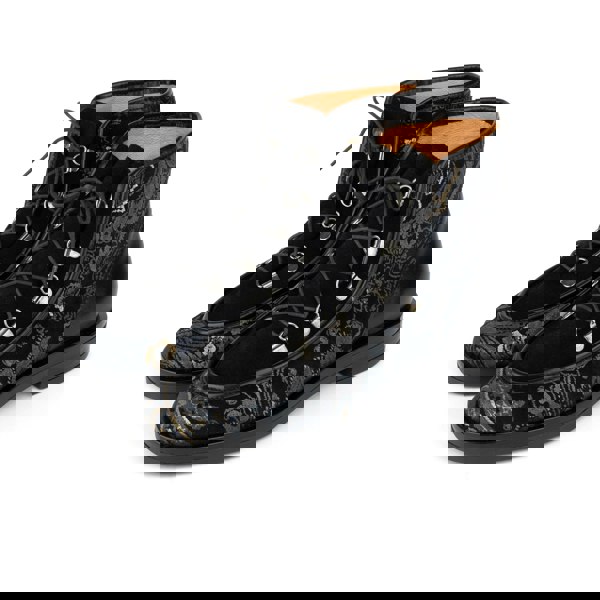 Embassy London Hedera - Black & Grey & Gold - Women's Suede Alpine Boot