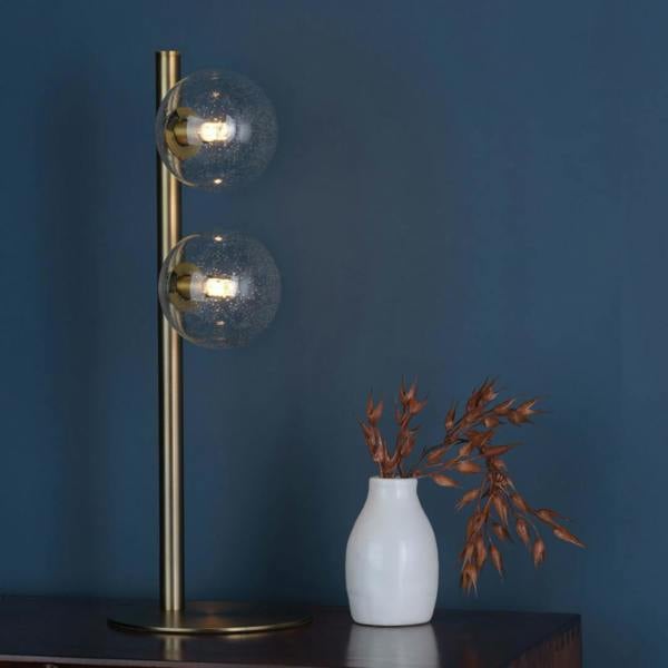 Pagazzi Lighting Ophelia 2-Light Warm Brass Table Lamp