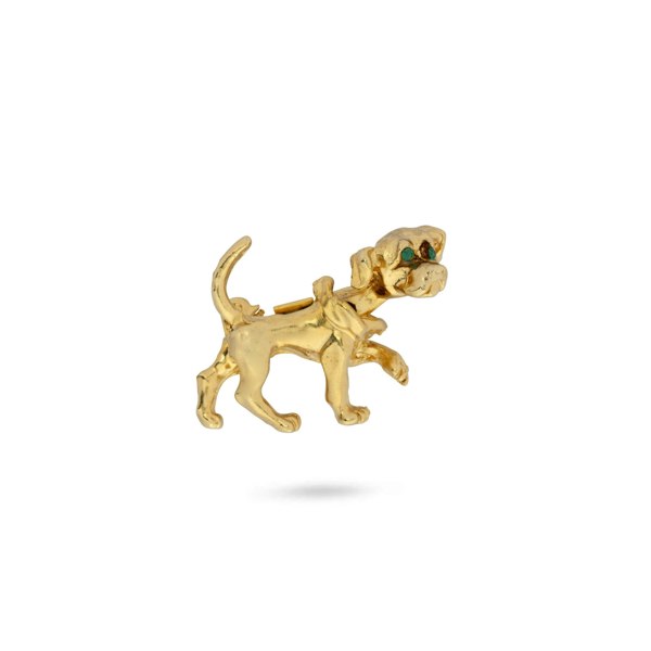 Gold Trip Vintage Nodding Head Dog Brooch