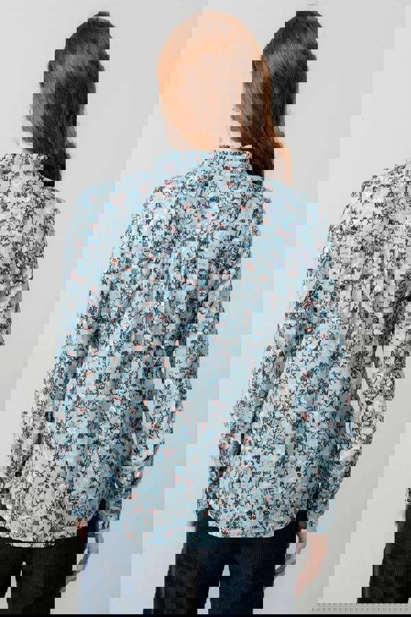 Lily & Me Rachel Organic Cotton Frill Blouse Ice Blue