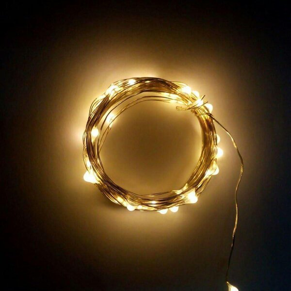 Shatchi 4m 40 LED Fairy String Lights, Silver Copper Wire, Warm White, Battery Operated, Waterproof, 2 Pack