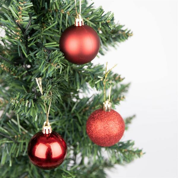 6cm 6 Pack Shatterproof Dark Red Christmas Baubles for Trees, Wreaths and Garlands image 5
