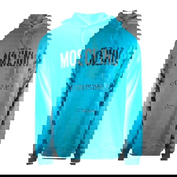 Moschino Mens Couture Logo Hoodie - Turquoise