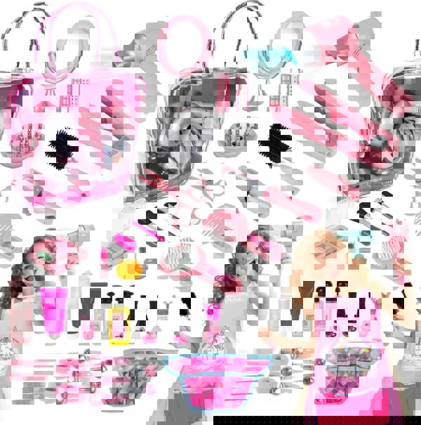 deAO Toys Pretend Makeup Set Hairdressing & Makeup Toy Set