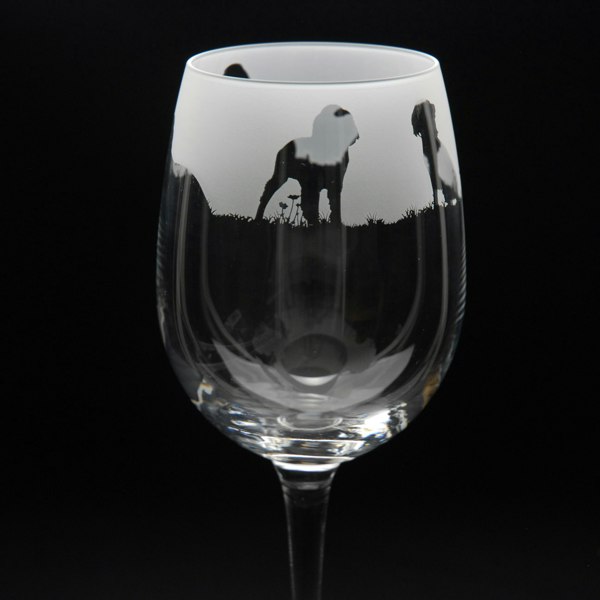 Glyptic Glass Art Springer Spaniel Dog Crystal Wine Glass - Hand Etched/Engraved Gift