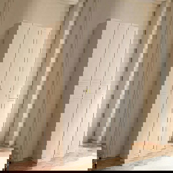 Leclerc Tall Wooden Wardrobe, White-Rit Concept-Rit Concept