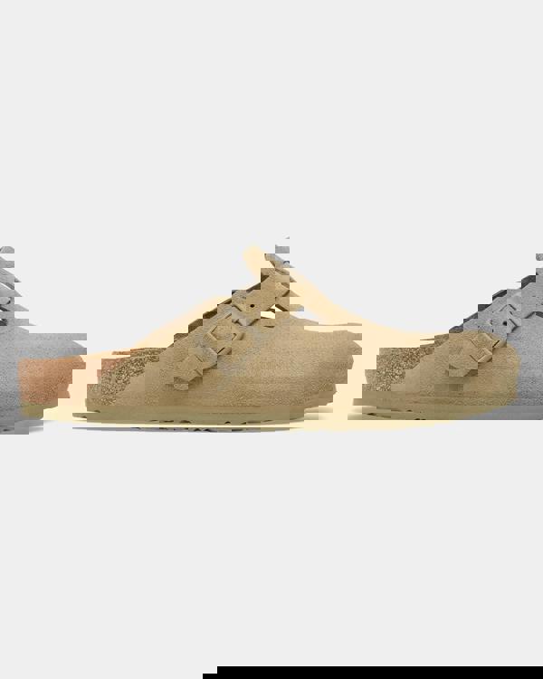 Birkenstock Boston Suede Leather Womens Clogs - Faded Khaki