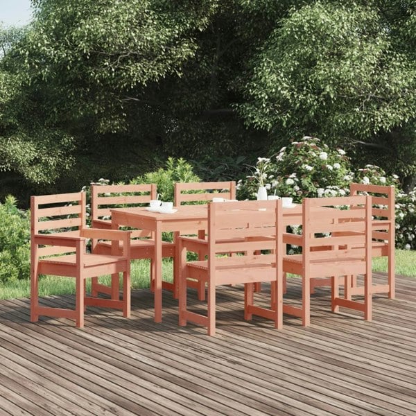 Berkfield 7 Piece Garden Dining Set Solid Wood Douglas