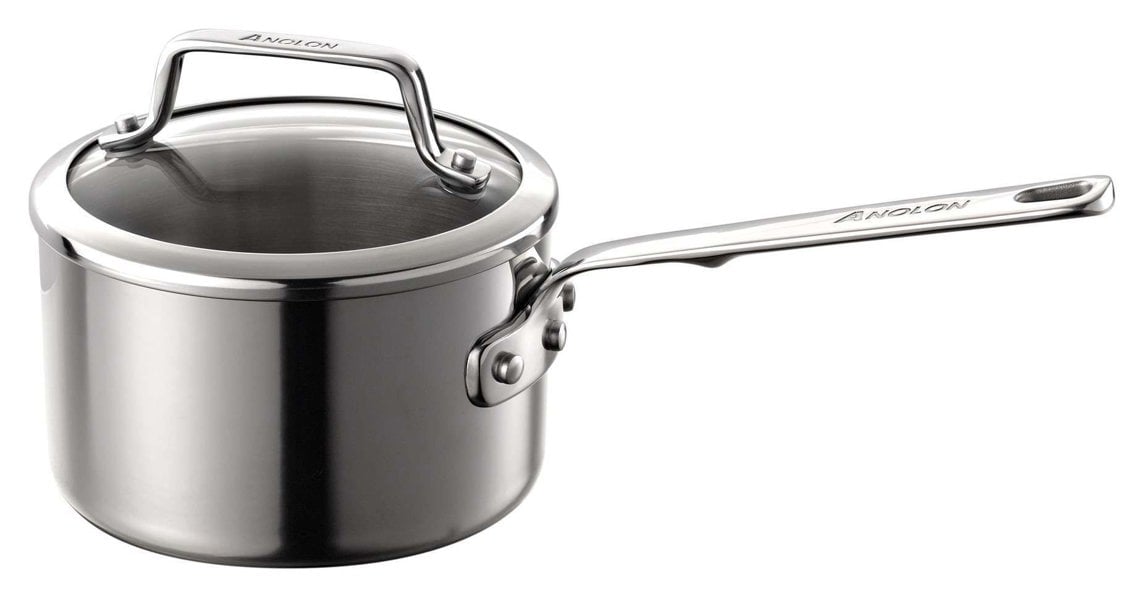 Anolon: Authority Stainless Steel Multi-Ply Saucepan - 2 Sizes