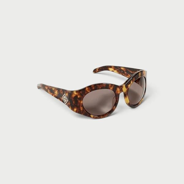 Casablanca Round Goggle Acetate Sunglasses Brown