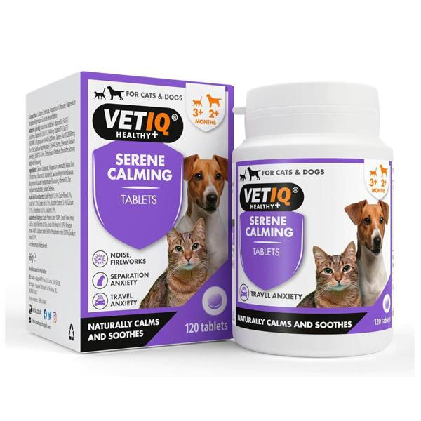 Mark & Chappell M&C Vetiq Serene Calming Tablets for Cats & Dogs (120)