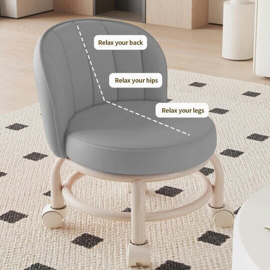 Havendro Low Rolling Stool Short Wheeled Rotating Shoe Changing Sofa Chair Pulley Swivel