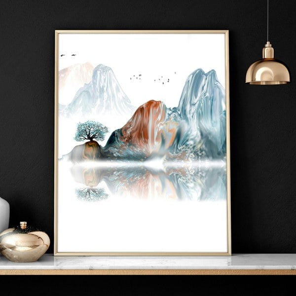 Japandi interior design | set of 3 wall art prints for Living room