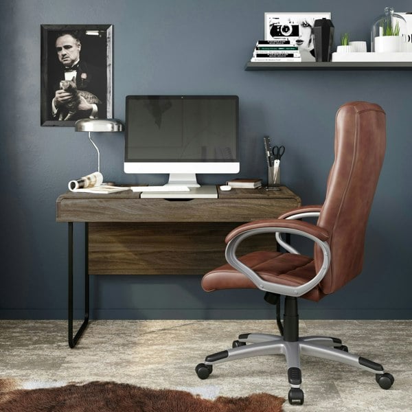 Dorel Home Hampton office chair in brown leather