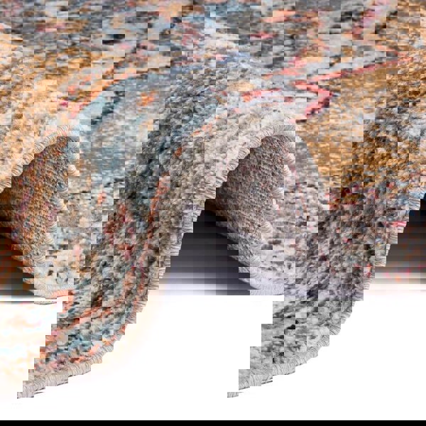 Short Pile Rug Strozzi Oriental Bordered Design