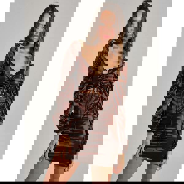 Pink Vanilla Tie Front Bodycon Dress