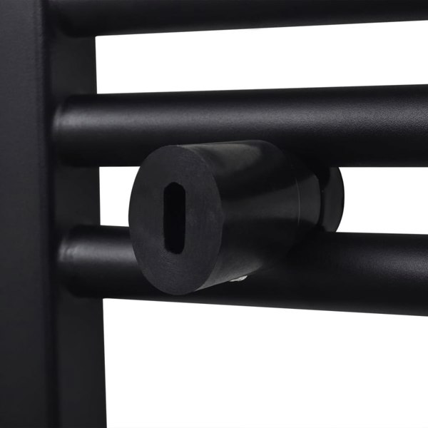 Berkfield Black Bathroom Central Heating Towel Rail Radiator Curve 480x480mm