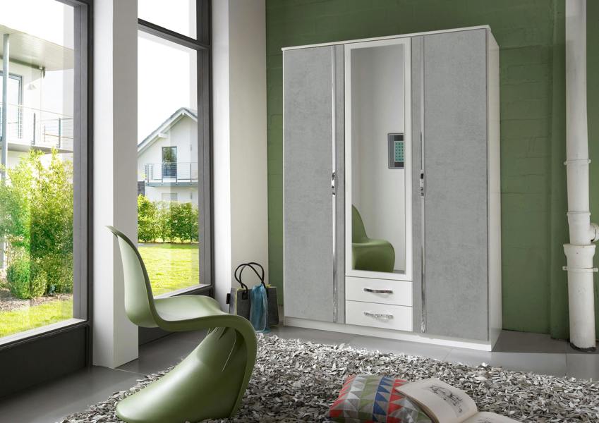 DUO Grey 3 Door Wardrobe