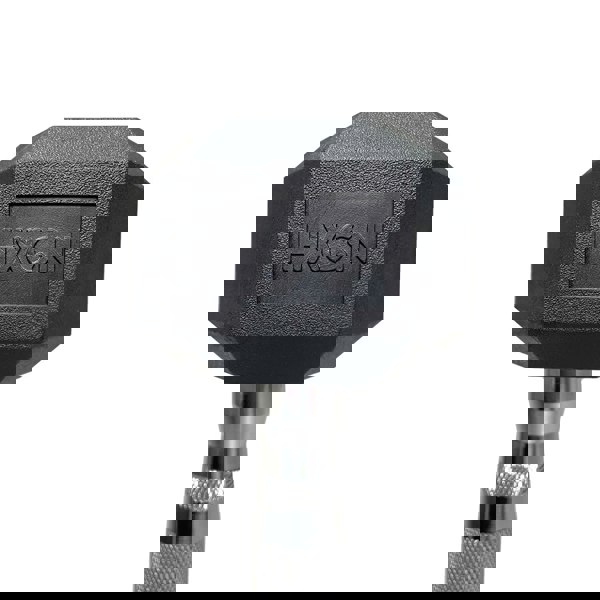 Hexagonal dumbbell with 'HXGN' branding